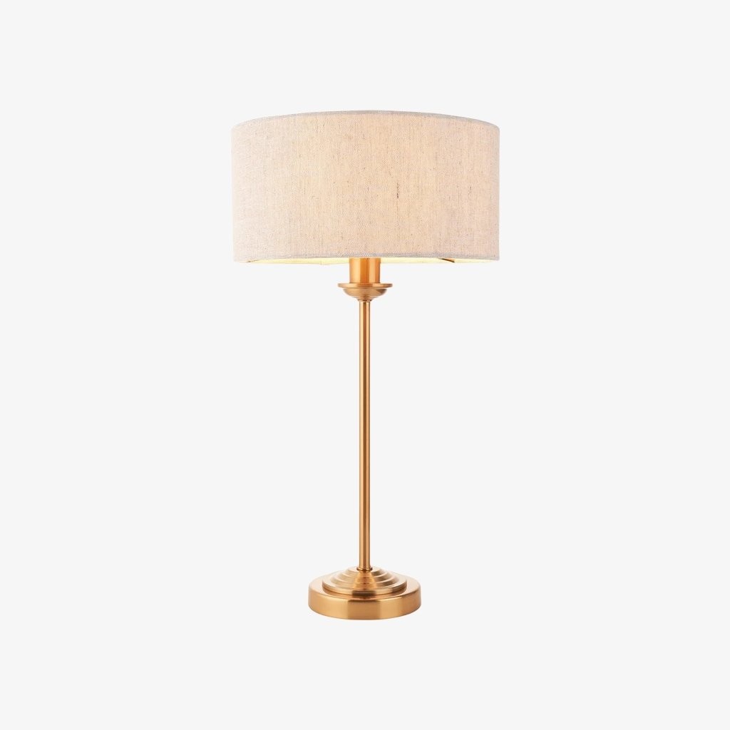 Tela 1‑Light and 3‑Light Table Lamp - Modern Linen & Metal for Living Room K1814