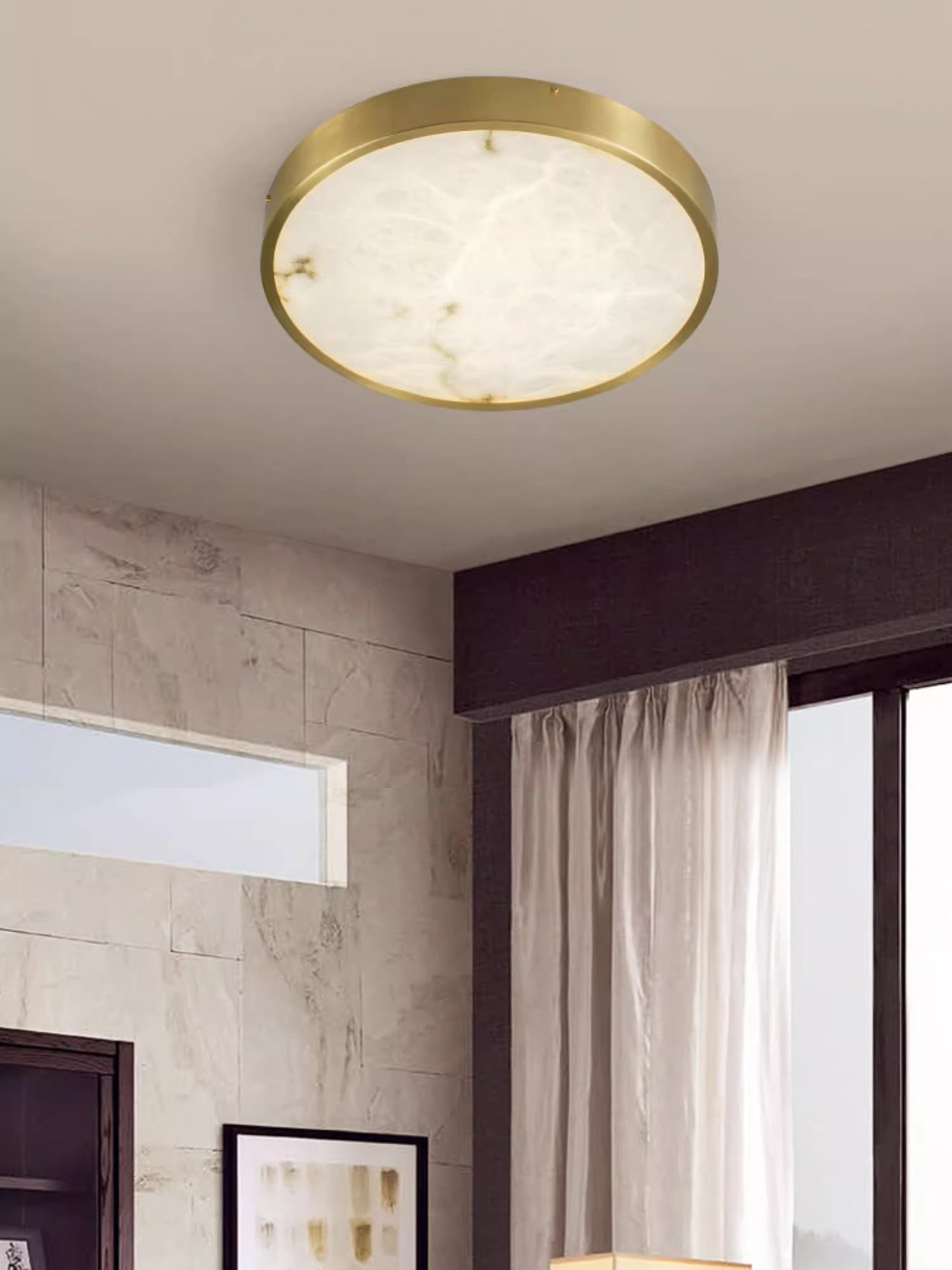 Geometric Alabaster Recessed Ceiling Light D431