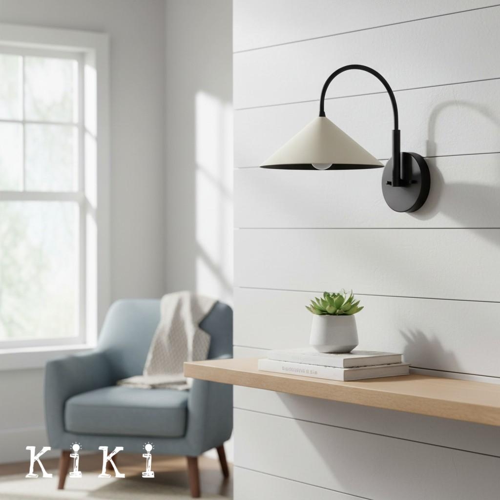 Curva Curved Metal Wall Sconce - Elegant Vintage Wall Lamp for Bedroom K1532