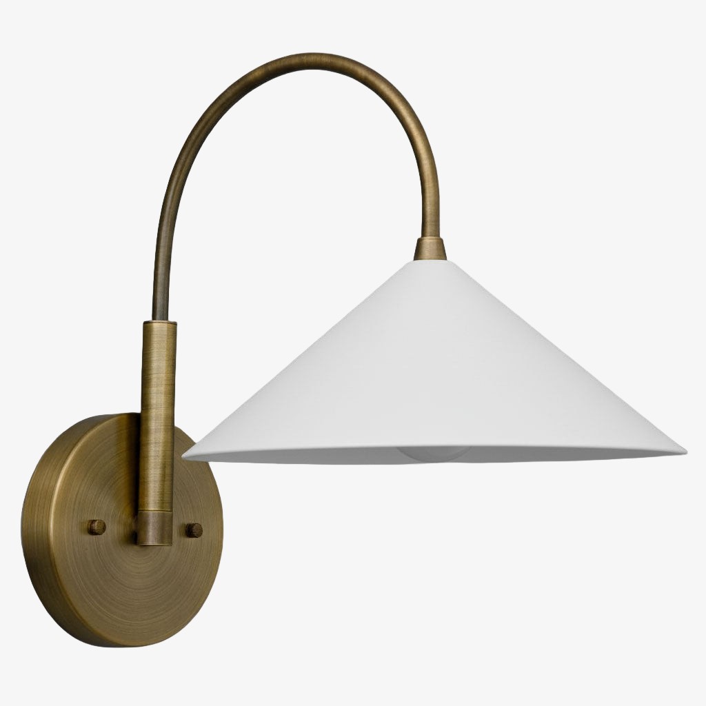 Curva Curved Metal Wall Sconce - Elegant Vintage Wall Lamp for Bedroom K1532