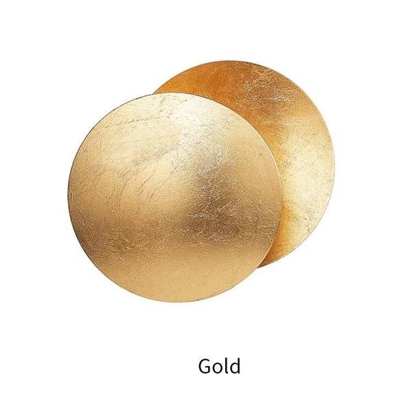 Elegant Round Lederam Wall Lamp - Modern Metallic Wall Light for Living Room