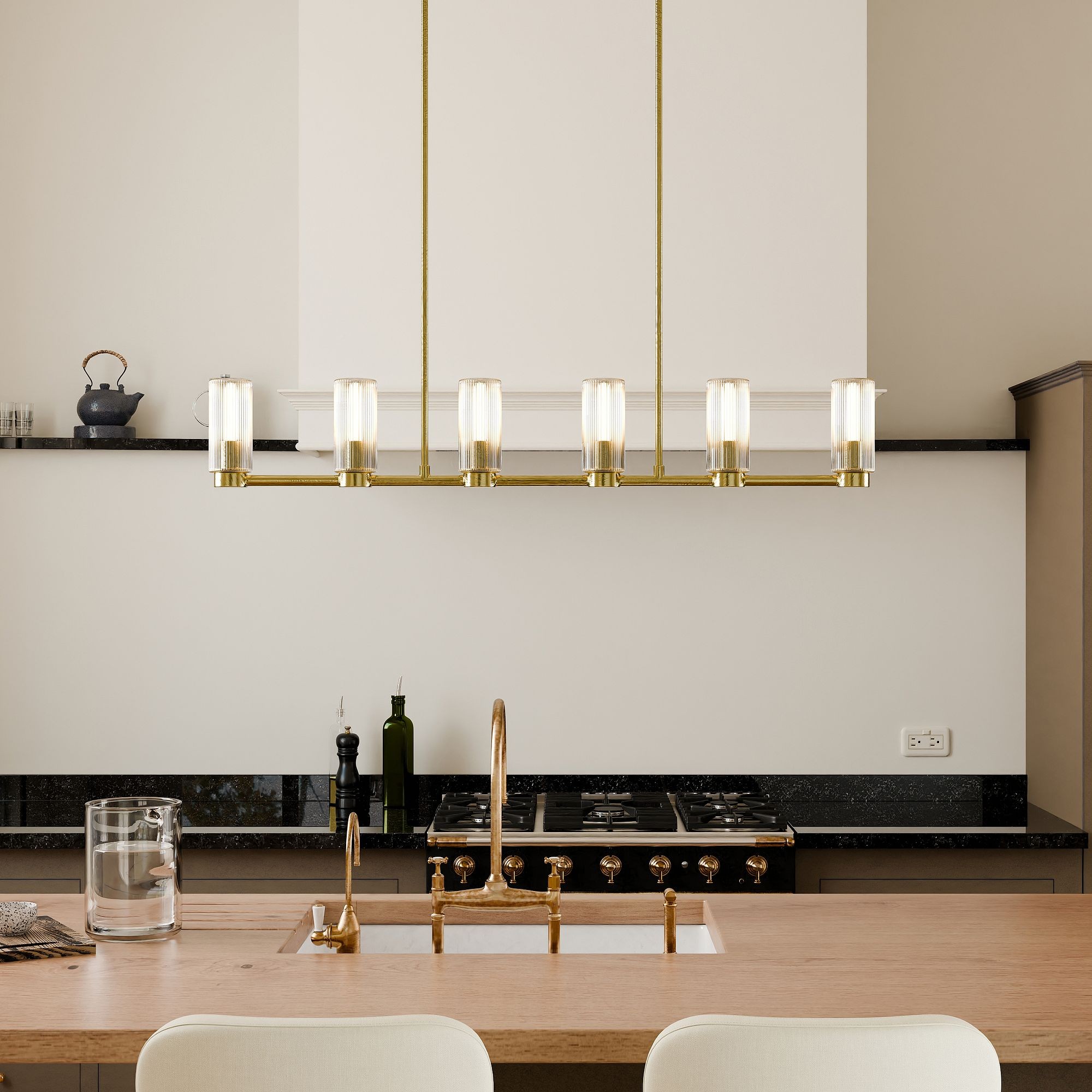 Rivora Fluted Glass Chandelier – Elegant Ribbed Lasting Design K1334