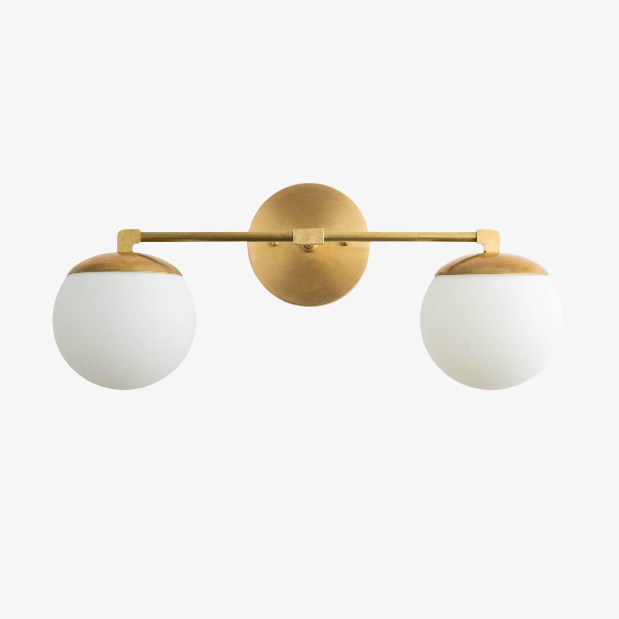 Glorica Glass Vanity Light - Art Deco Brass Wall Globe Fixture Modern K1521