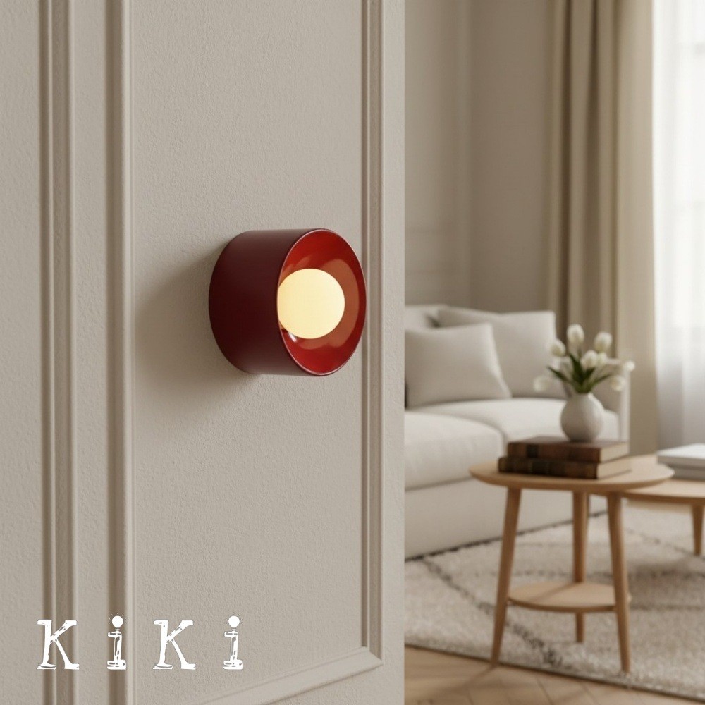 Ceranova Glazed Round Ceramic Wall Lamp - Modern Wall Lighting for Bedrooms and Hallways K2076