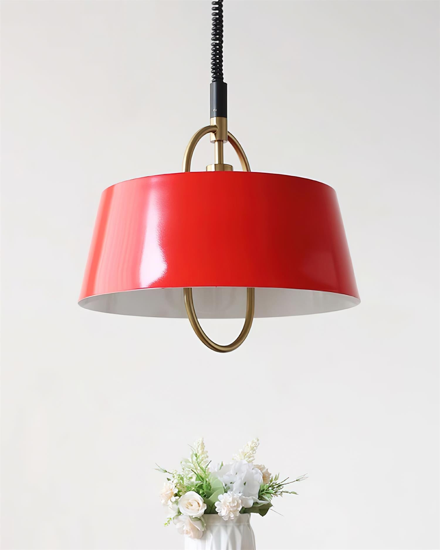 Retro Classic Drum Shaped Retractable Metal Pendant Lamp K233