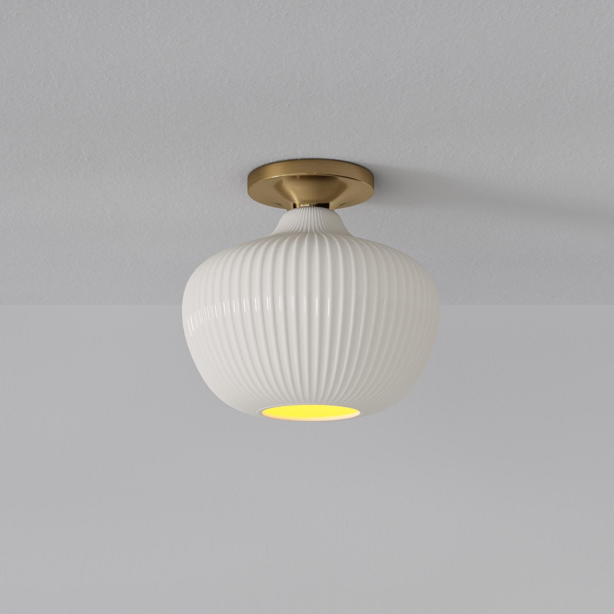 Rivrona Glass Flush Mount Ceiling Light - Modern Champagne Globe Design K1341