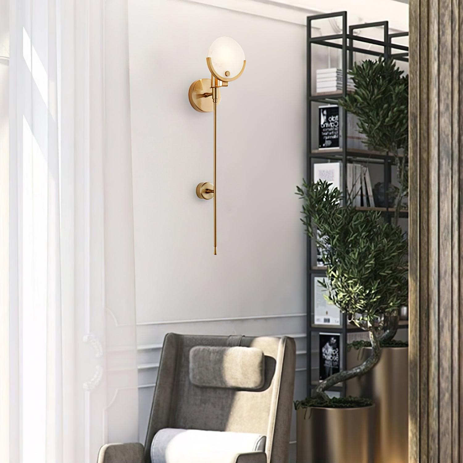Metal Brass Spherical Bedroom Wall Lamp K247