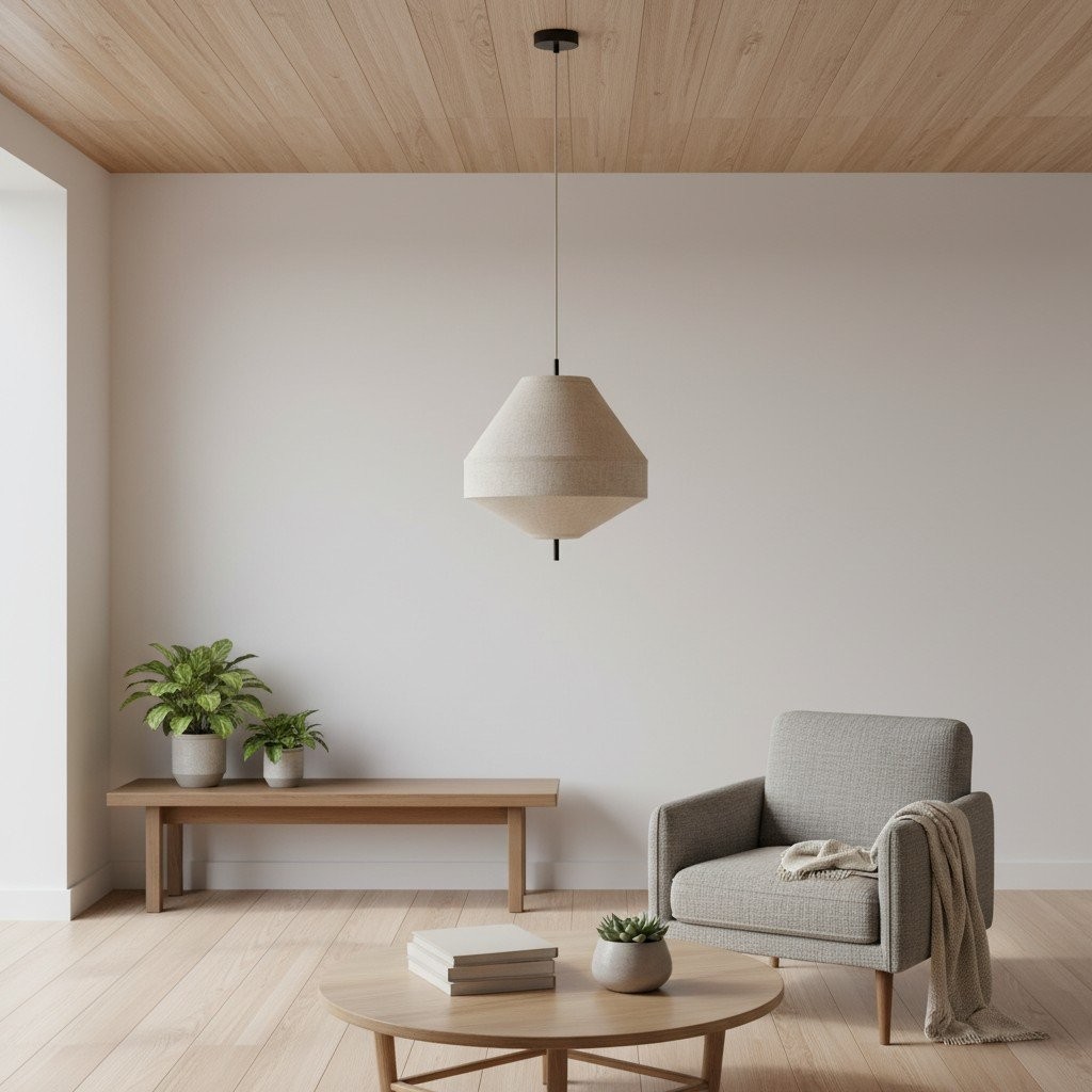 Zalen Decorative Fabric Pendant Light For Bedroom And Dining Room K1684