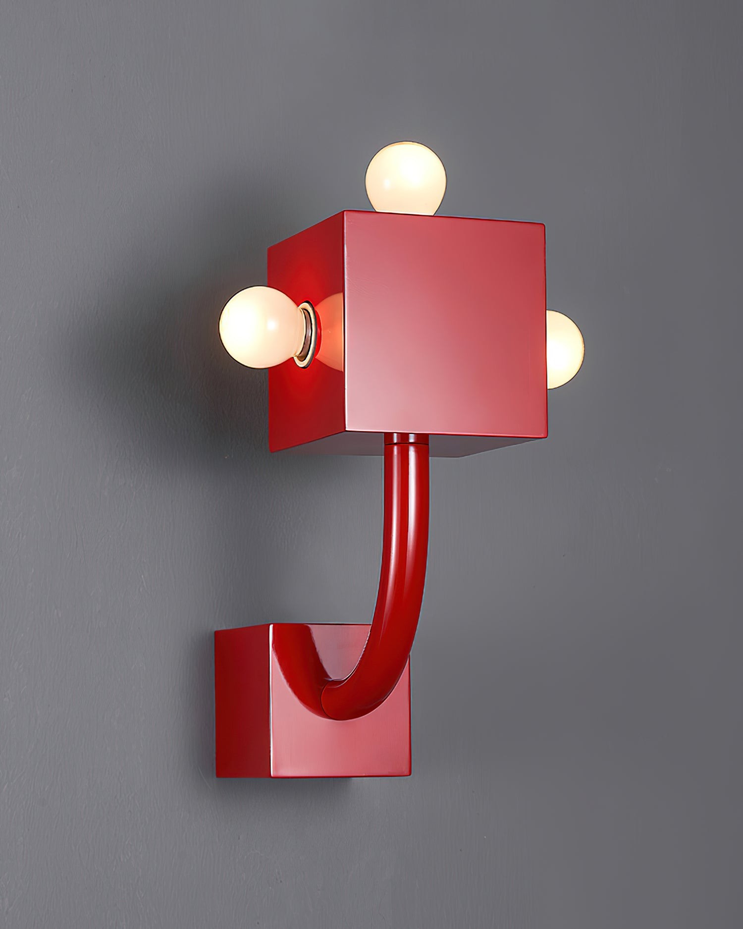 Red Cube Metal Wall Lamp K616