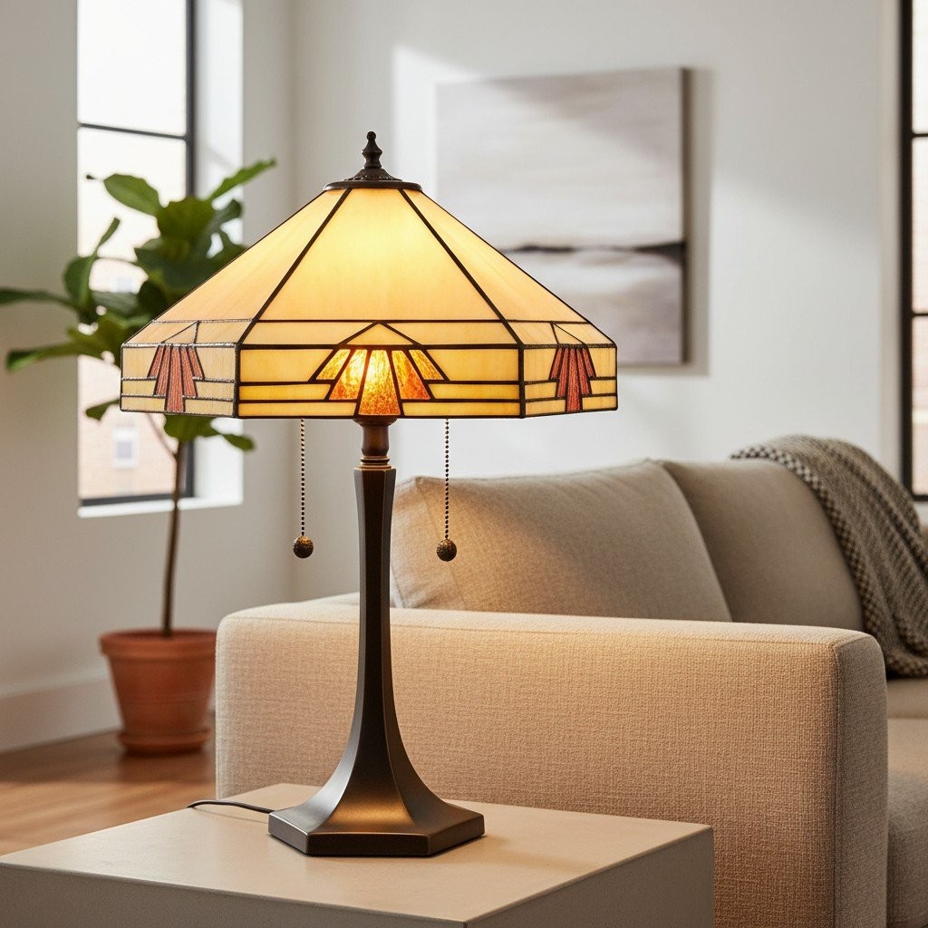 TF Nevada Geometric Stained Glass Table Light - Table Lamp for Living Rooms K1904
