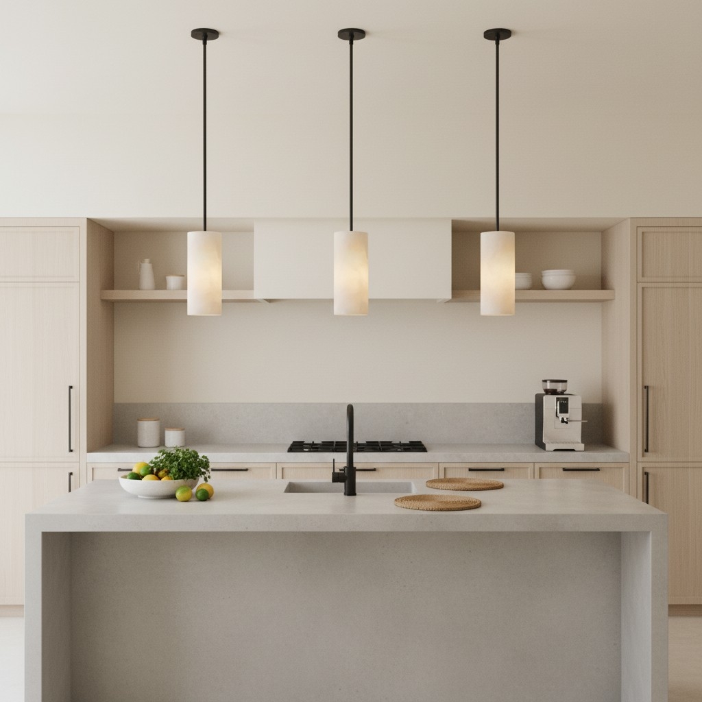 Lumastera Natural Stone Texture Cylindrical Pendant Lamp - Luxury Lamp for Living Room K2401