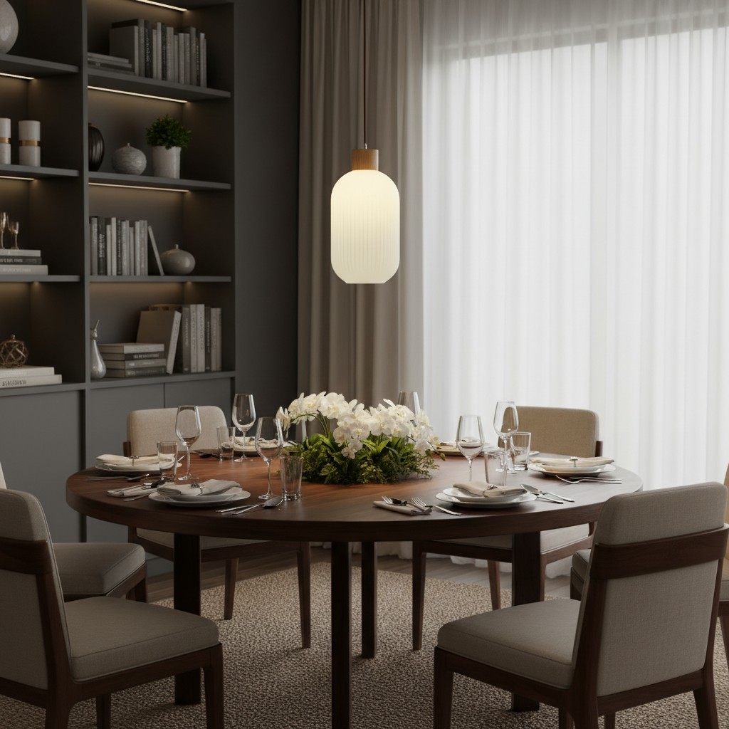 Opalyn Minimalist Opal Glass Pendant Light - Elegant Stripe Pendant Lamp for Modern Interiors K2246