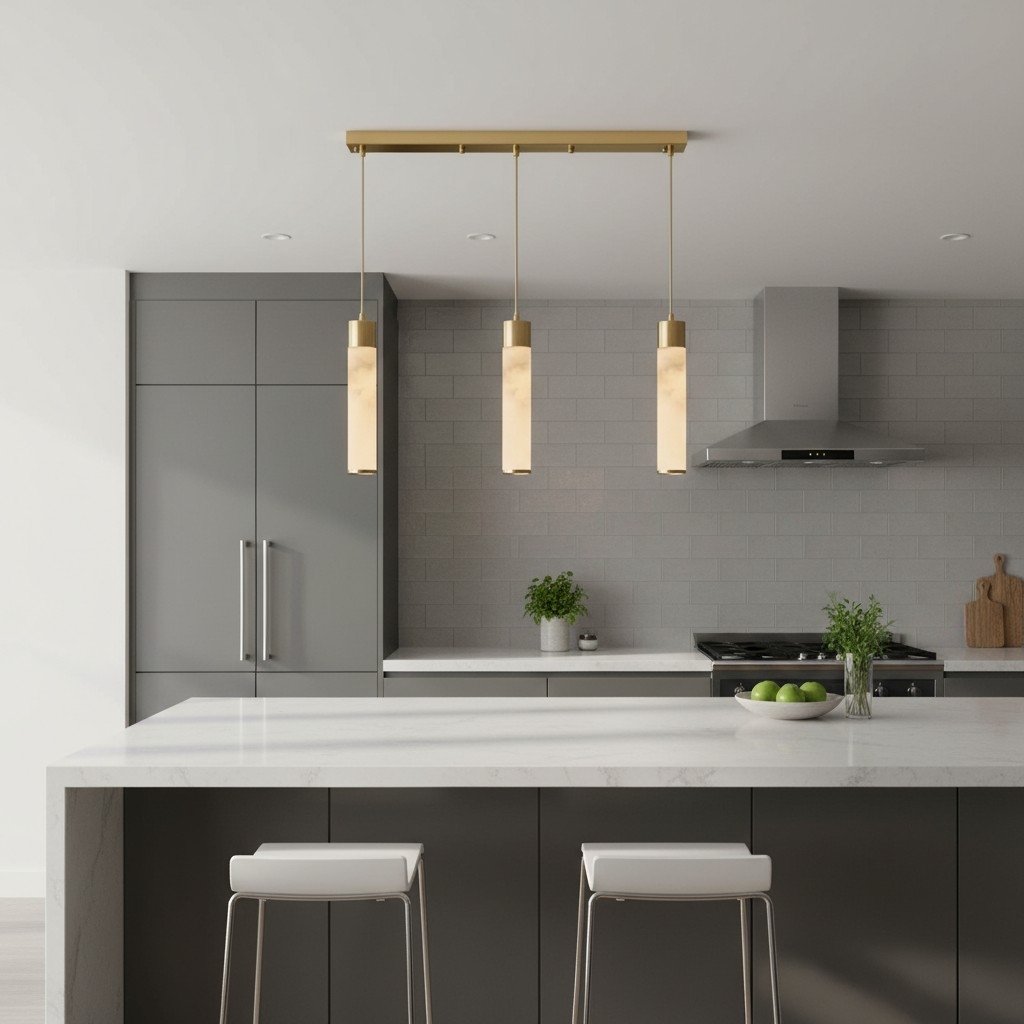 Solaryx Minimal Cylindrical Silhouette Pendant Light - Modern Style Lamp for Kitchen or Dining Room K2300