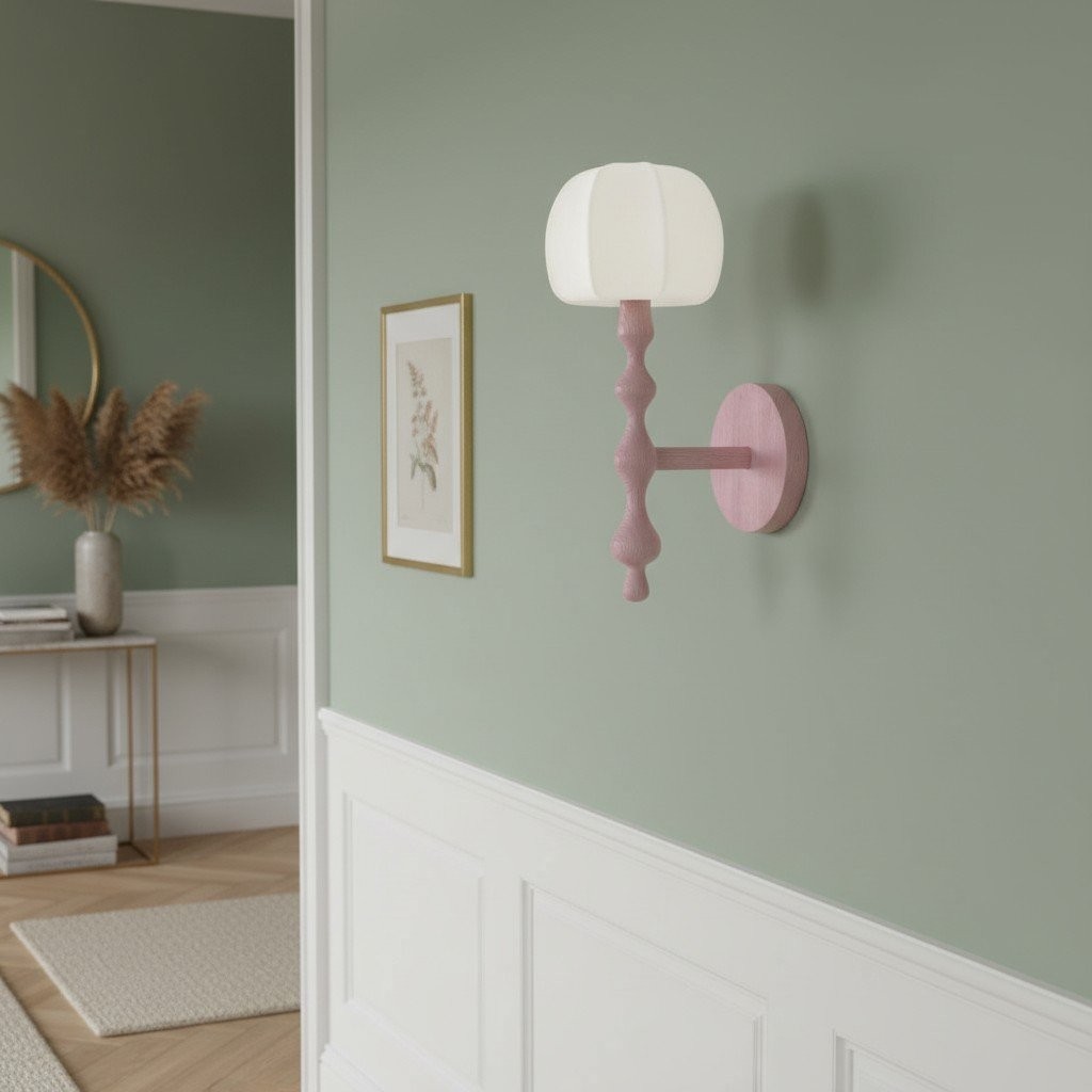 Savara Modern Curved Base Wall Light - Soft Diffused Fabric Shade for Hallways and Living Rooms K1670