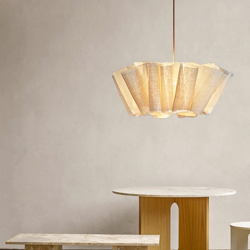 Handcrafted Fabric Shade Pendant Light – Minimalist Design for Home Interiors K1244