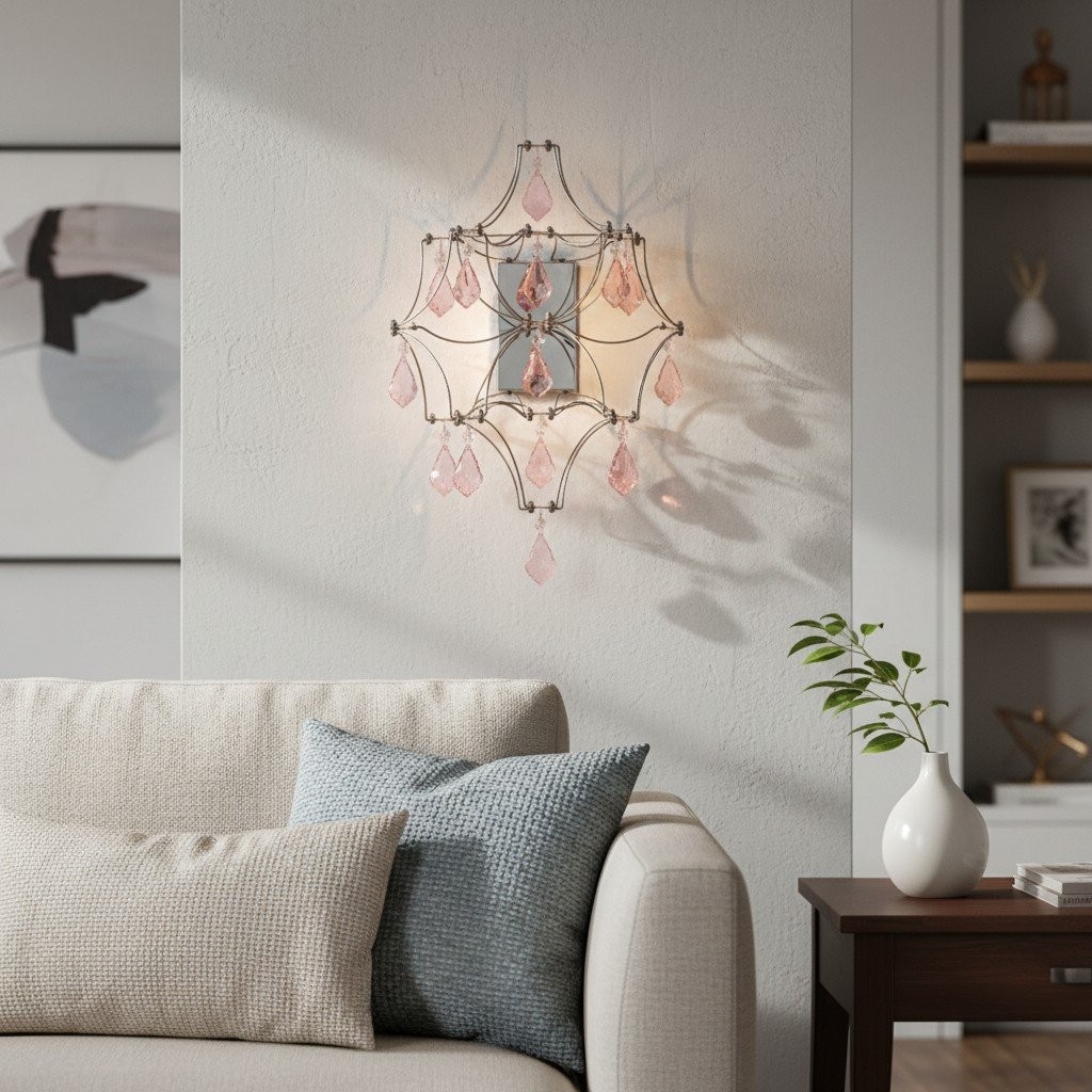 Crynora Crystal Cascade Wall Sconce - Sparkling Firefly Effect LED Light for Bedroom or Living Room K2122