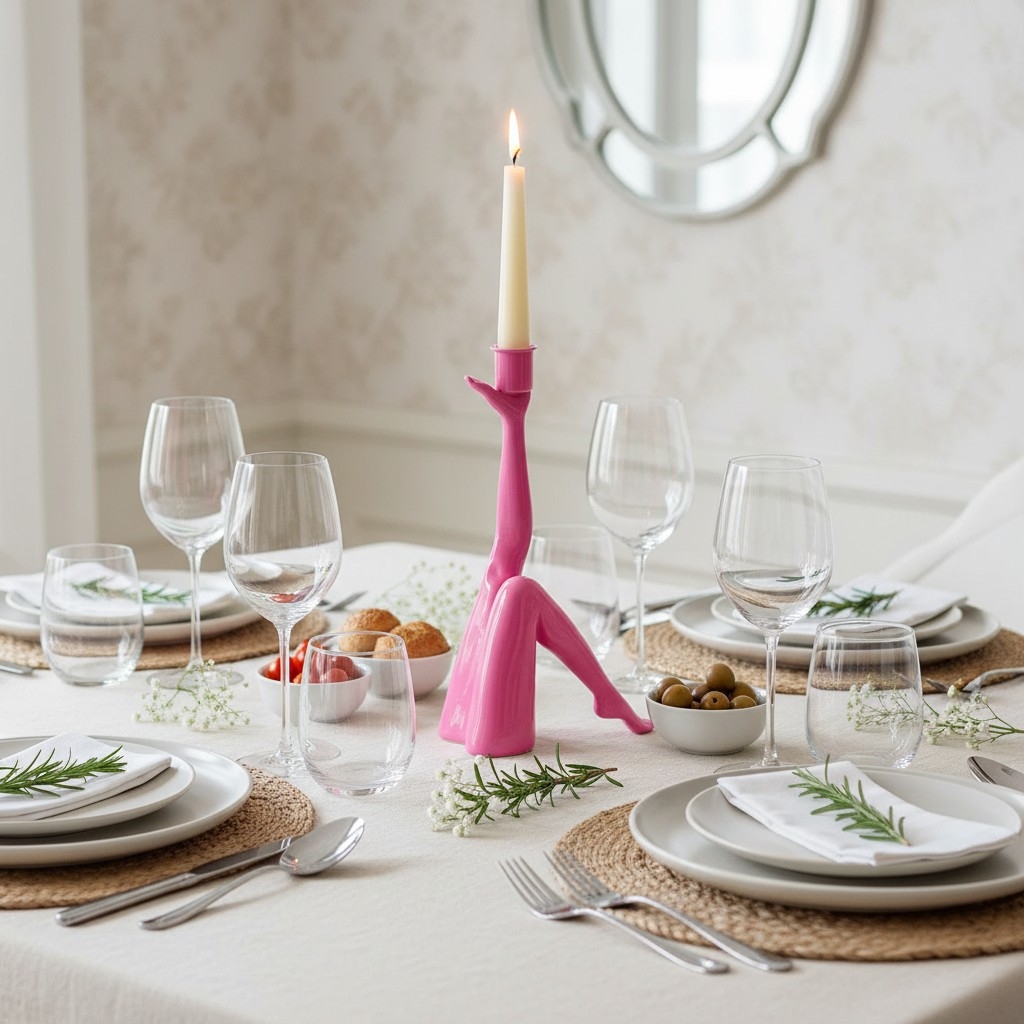 Kickra Sexy Legs Candle Holder - Modern Metal Base for Dining Table and Home Decor K2221