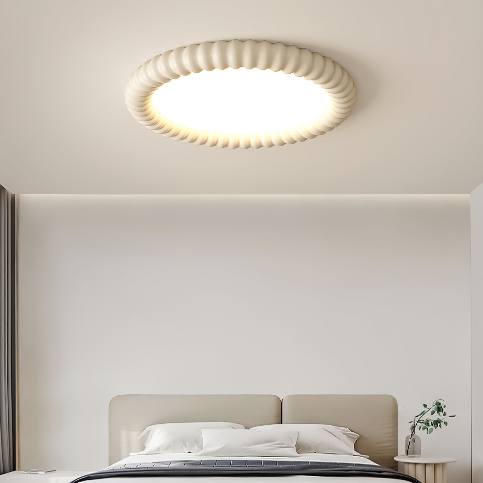 Cream Style Ripple Ring Ceiling Lamp K633