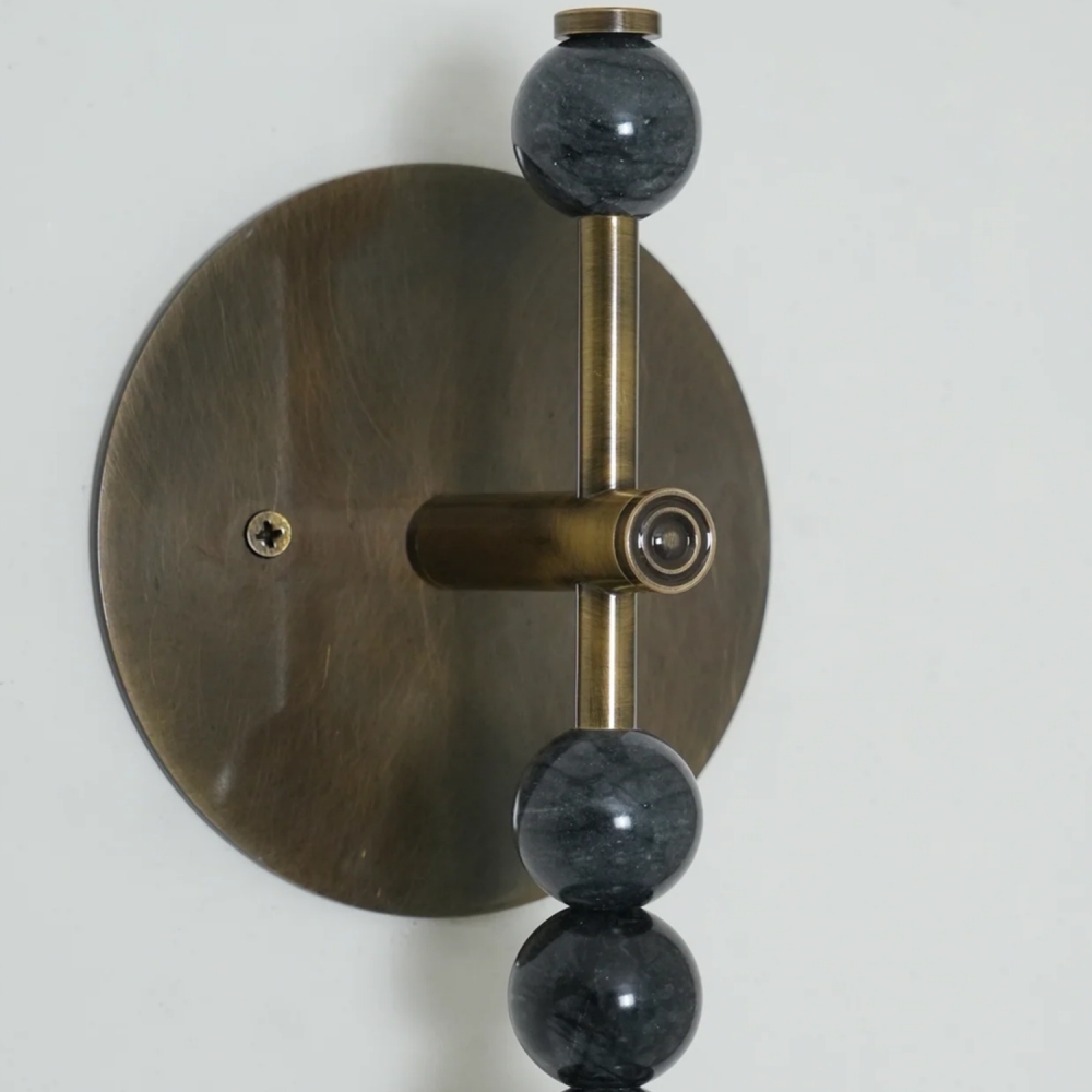 Dotmelle Contemporary Wall Lamp - Artistic Marble and Brass Wall Sconce for Bedroom or Entryway K2393