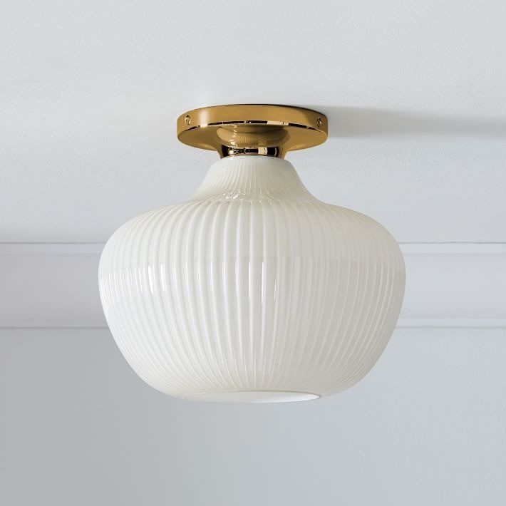 Rivrona Glass Flush Mount Ceiling Light - Modern Champagne Globe Design K1341