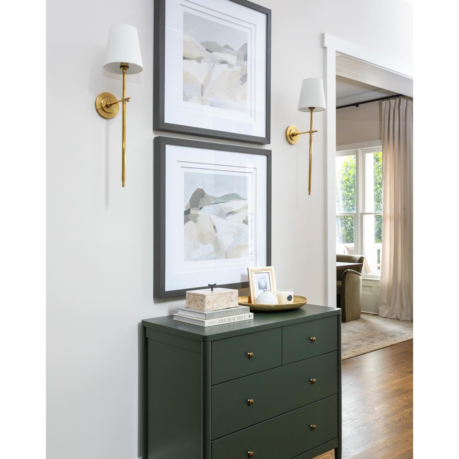 Bryant Minimalist Fabric Shade Wall Lamp - Modern Lighting Solution for Hallway and Bedroom K1559