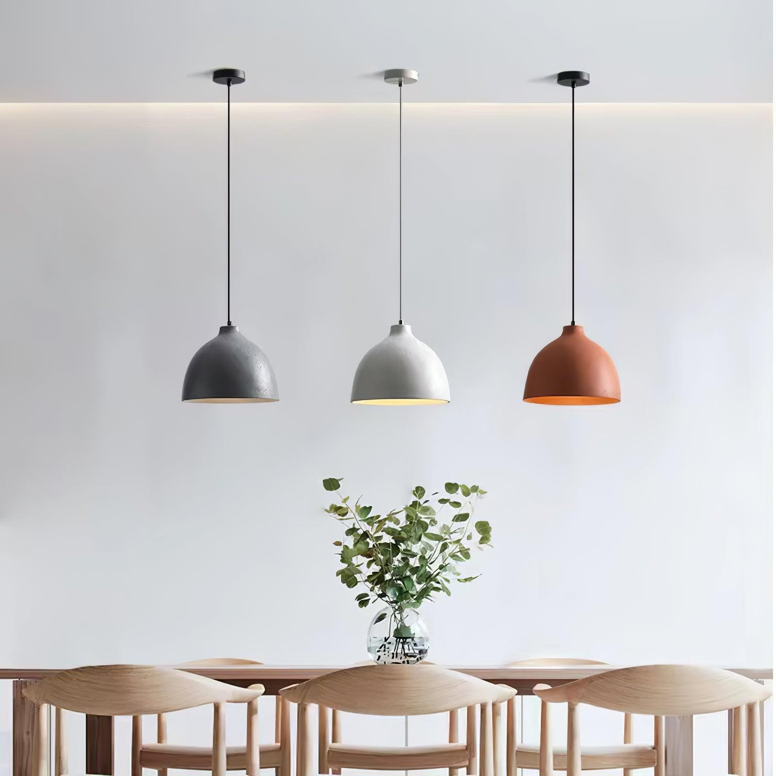Modern Minimalist Industrial Resin Bowl LED Pendant Light K620