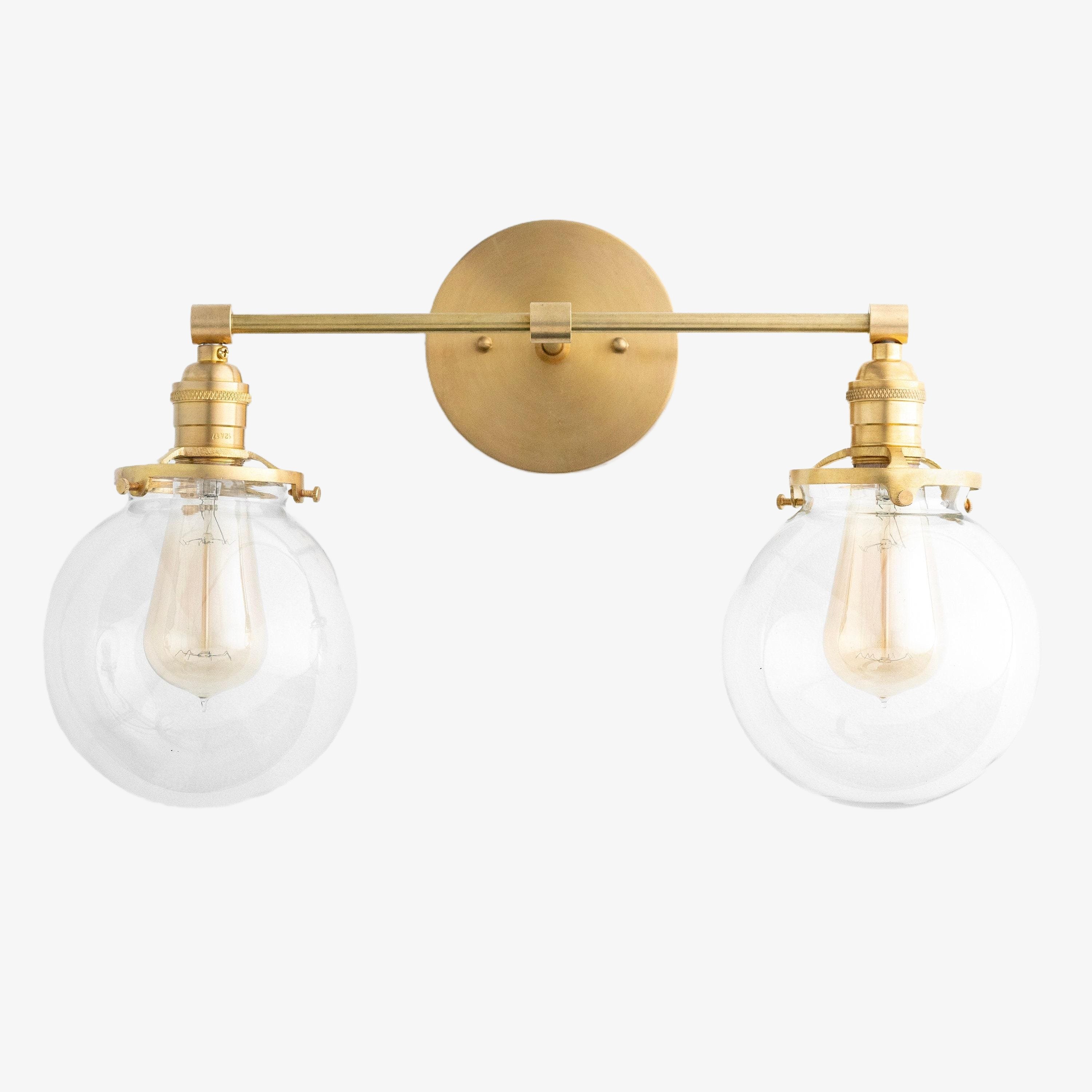 Lumio Globe Glass Globe Vanity Light - Modern Two Light Bathroom Sconce K1432