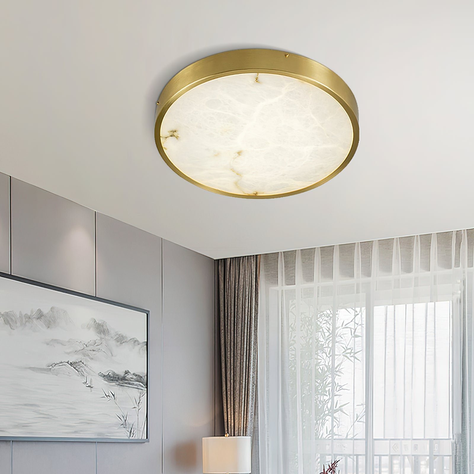 Geometric Alabaster Recessed Ceiling Light D431