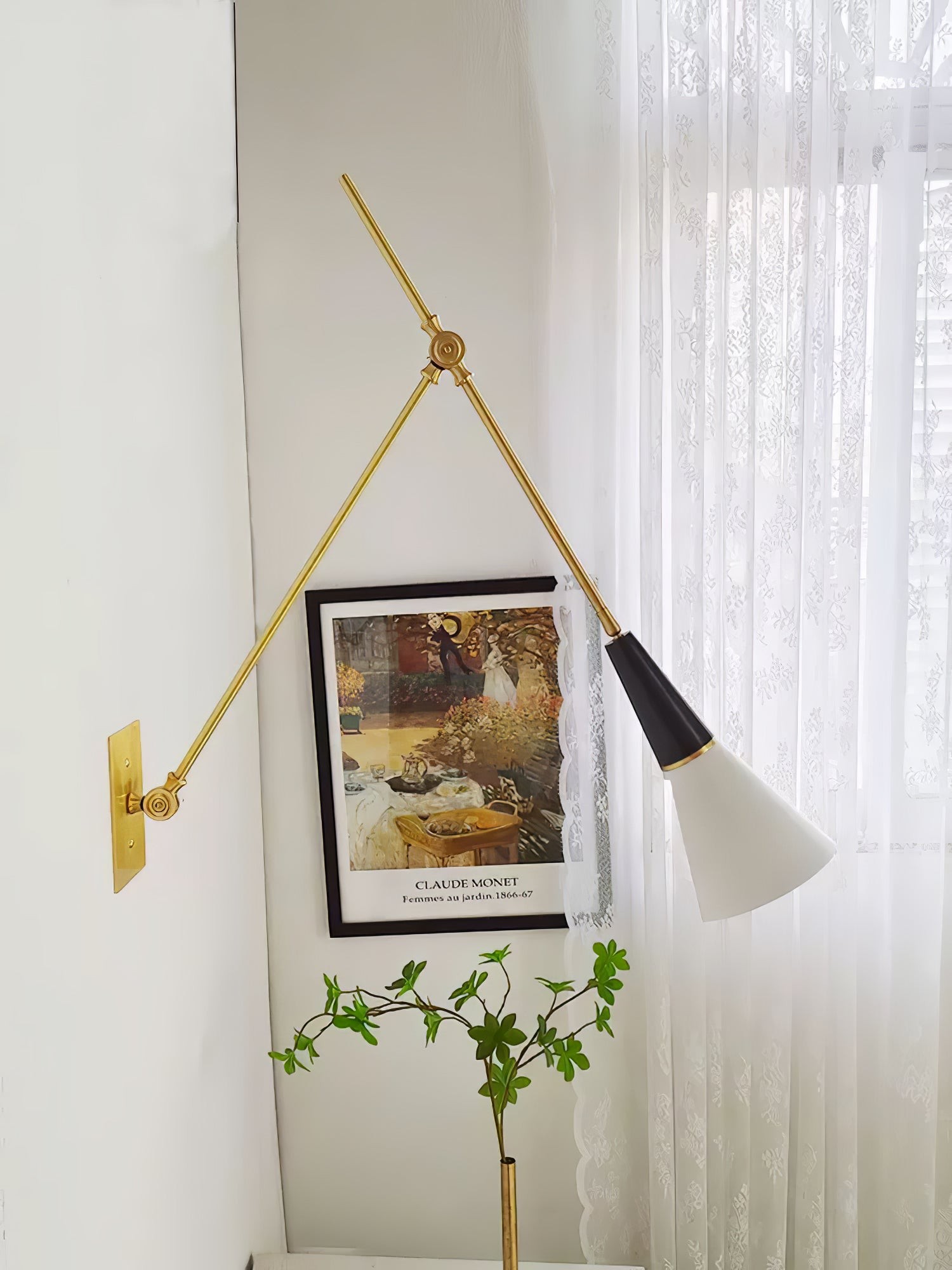 Vintage Metal Adjustable Swing Arm Wall Lamp K850
