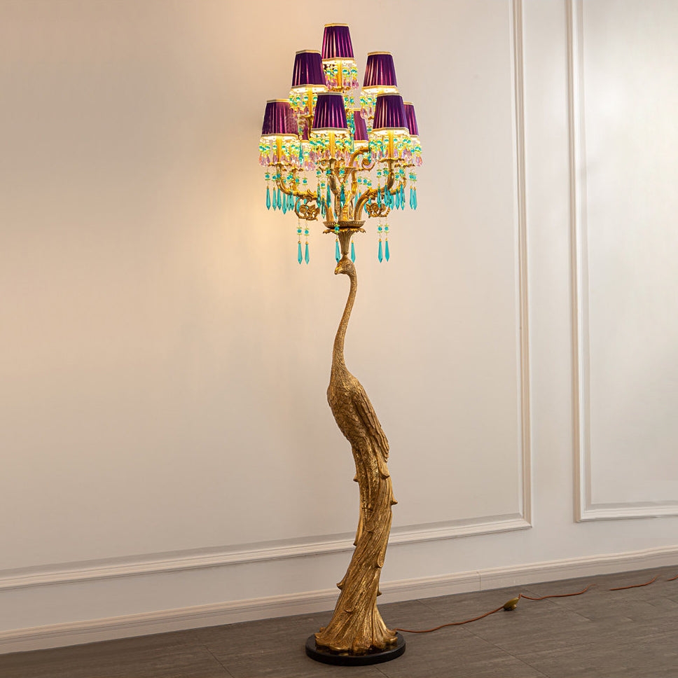 Perky Peacock Floor Lamp D761