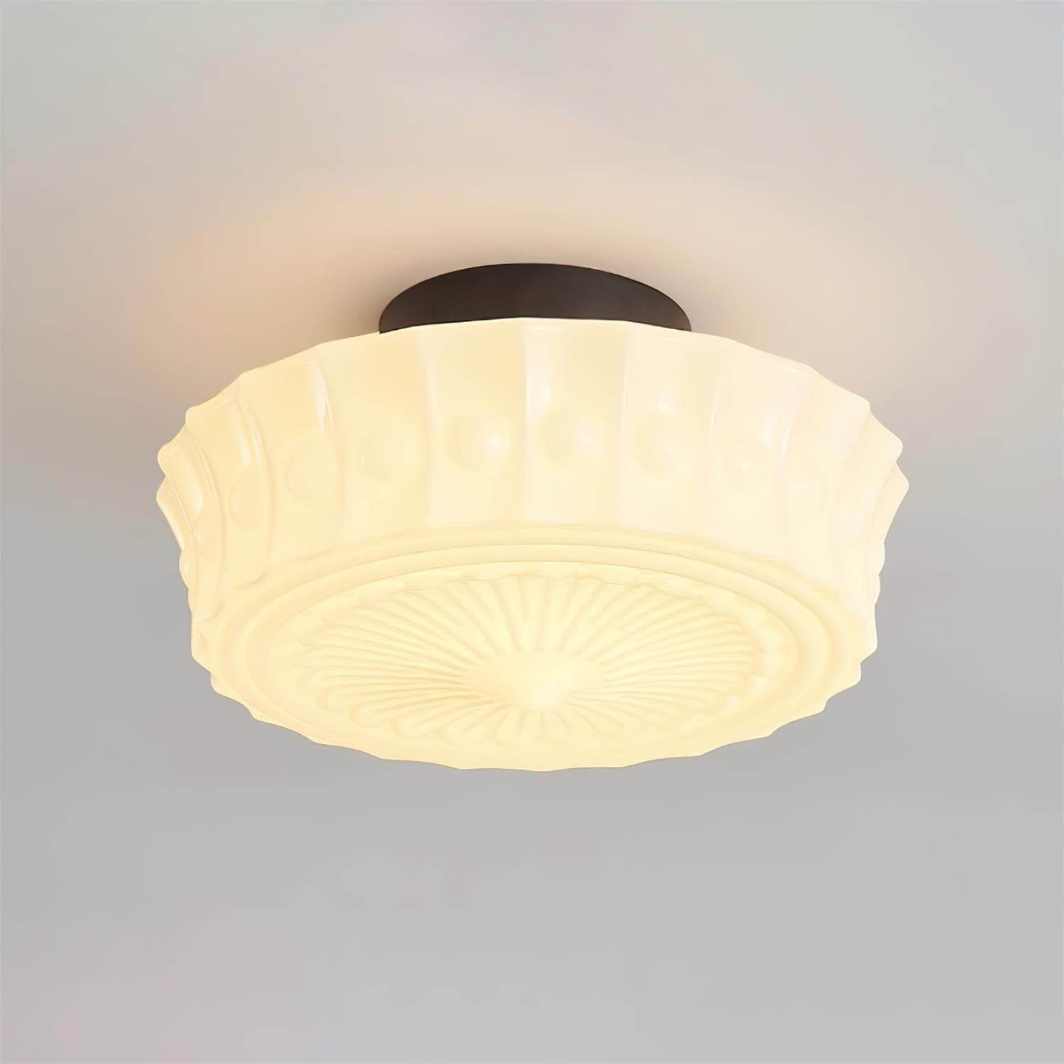 Rigidus French Vintage Glass Cream Style Ceiling Light K431