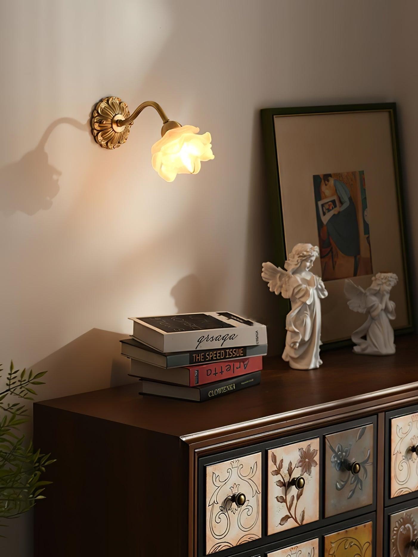 Brass Rose Wall Light K277