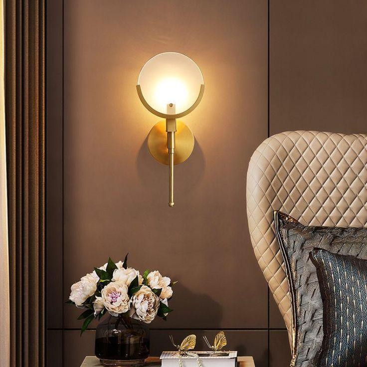 Metal Brass Spherical Bedroom Wall Lamp K247