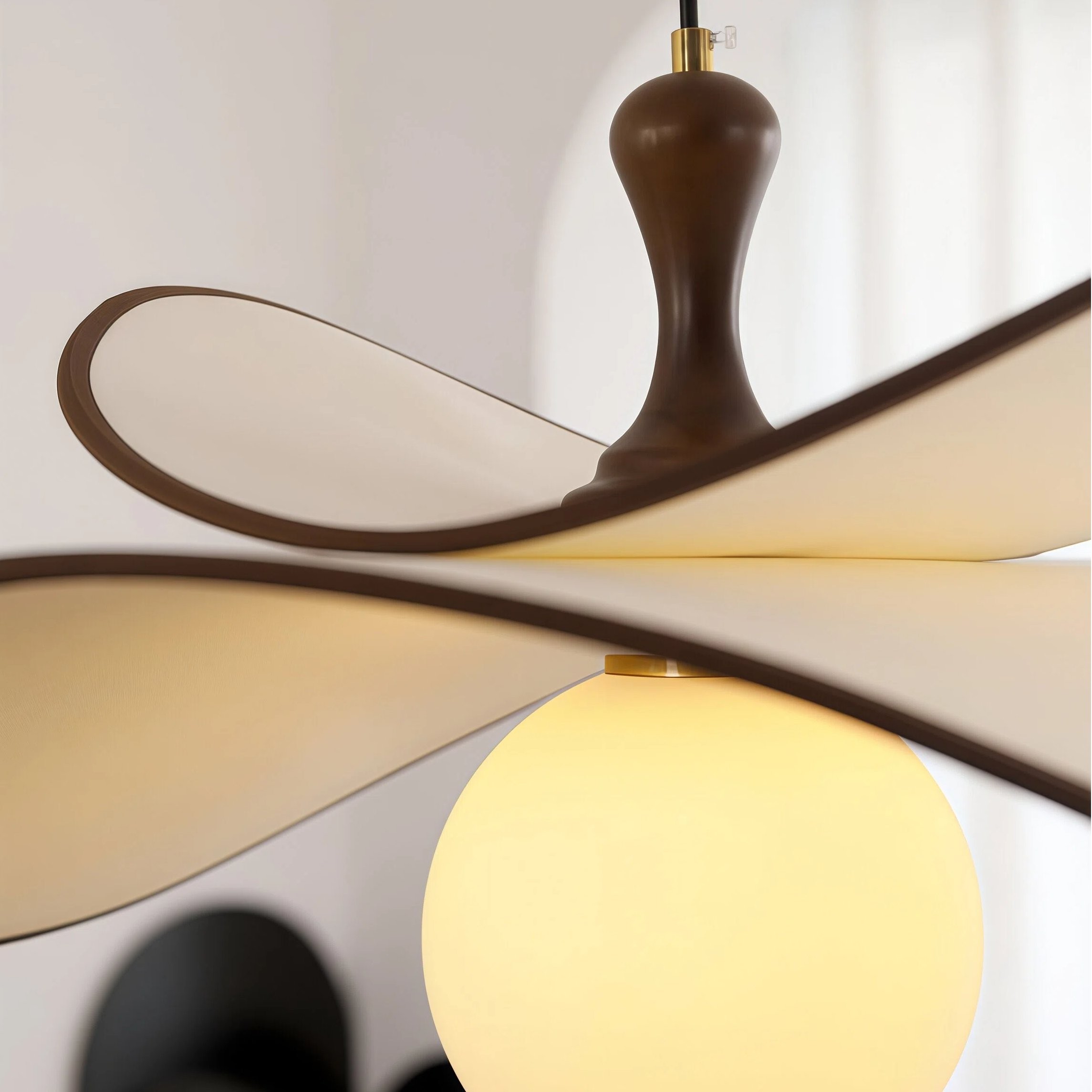 Orrise Floating Glass Globe Pendant with Metal Accents - Modern Minimalist lights for Kitchen and Dining Rooms K2140