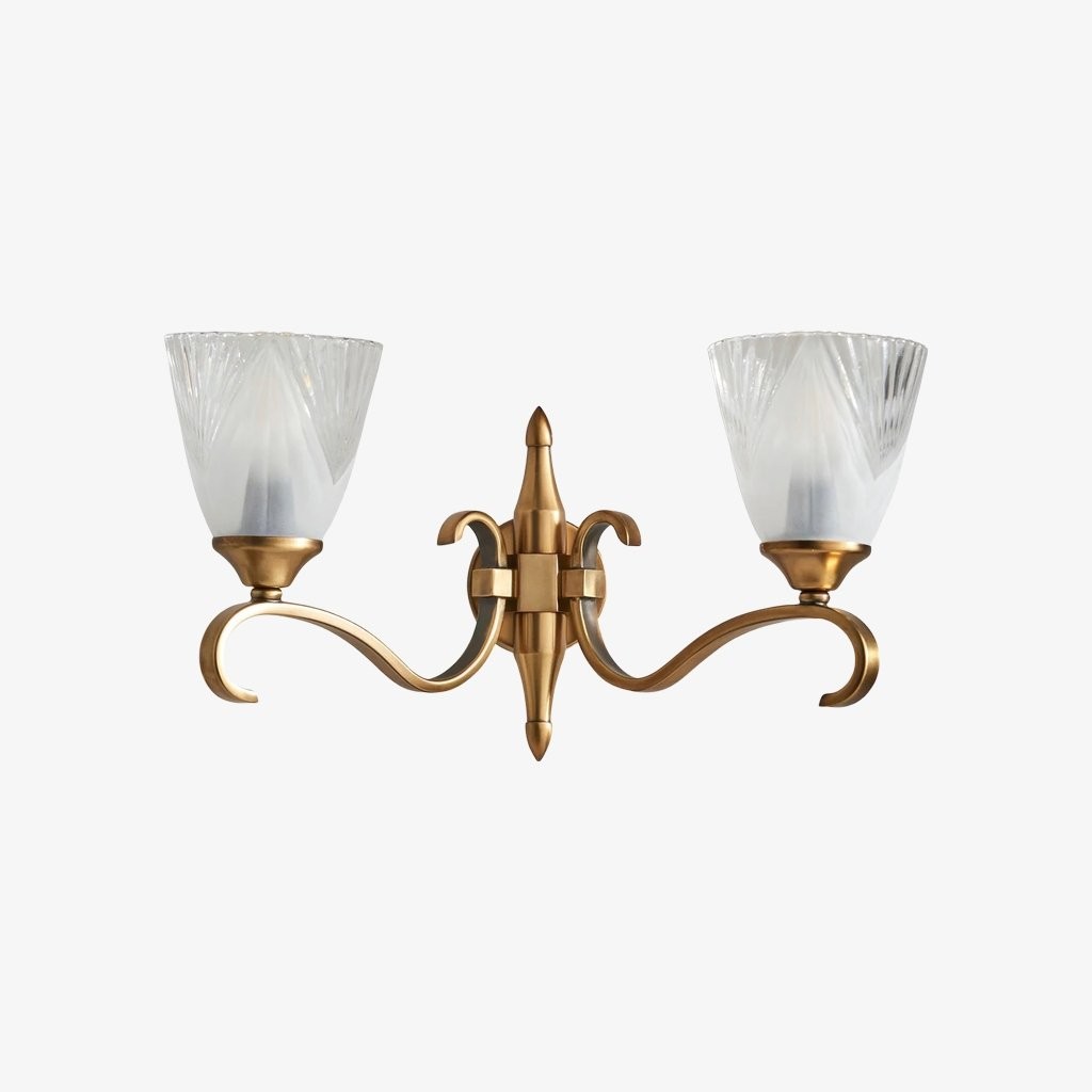 Lunetal Double-Head Wall Sconce - Vintage Metal Glass for Hallway and Bedroom K1809