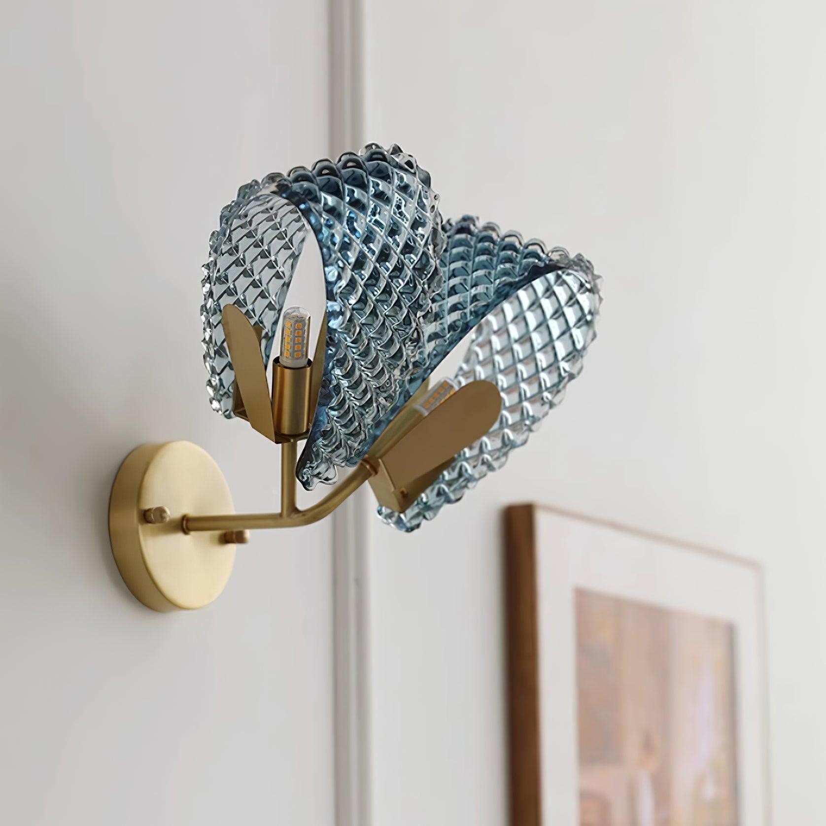 Creative Light Luxury Blue Ribbon Wall Lamp K265