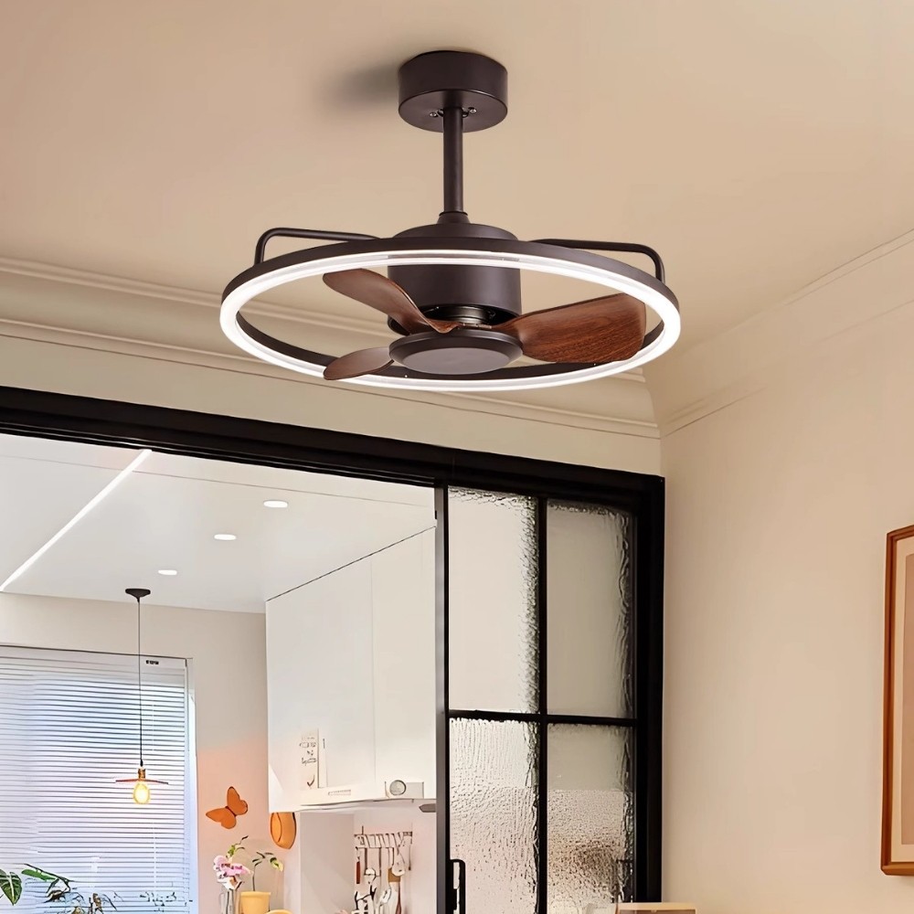 Retro Bauhaus Round Led Ceiling Fan Light K1109