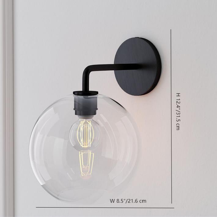 Selvion Artistic Globe Sconce Light - Handcrafted Glass Sculptural Wall Fixture K1158