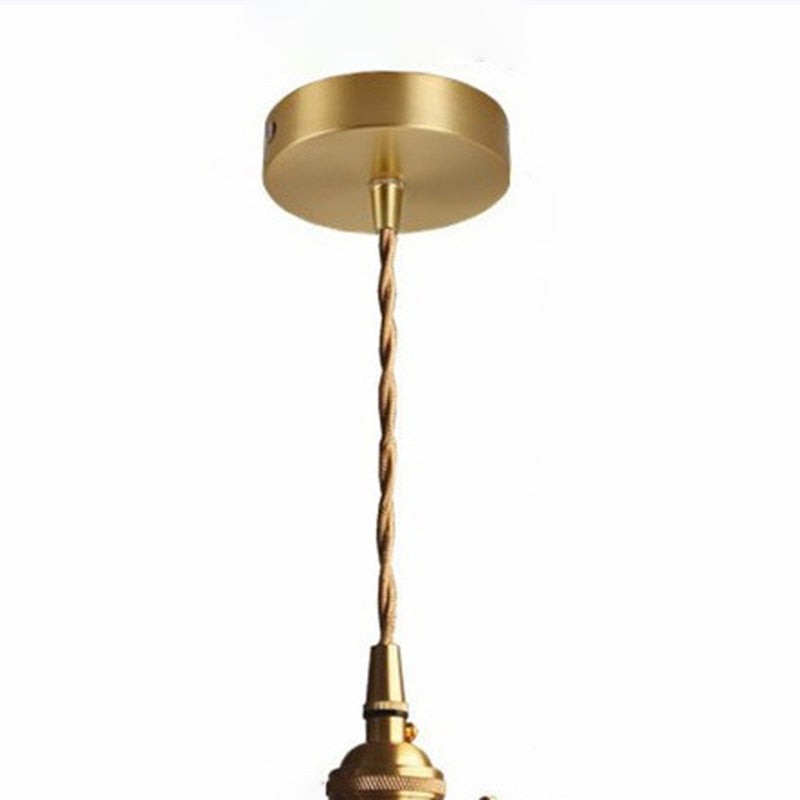 Traditional Vintage Square Rectangle Ripple Glass Iron 1-Light Pendant Light For Living Room K1282