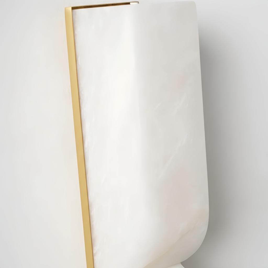 Albesque Curved Wall Lamp - Modern Alabaster Wall Lamp for Bedrooms and Living Rooms K2321