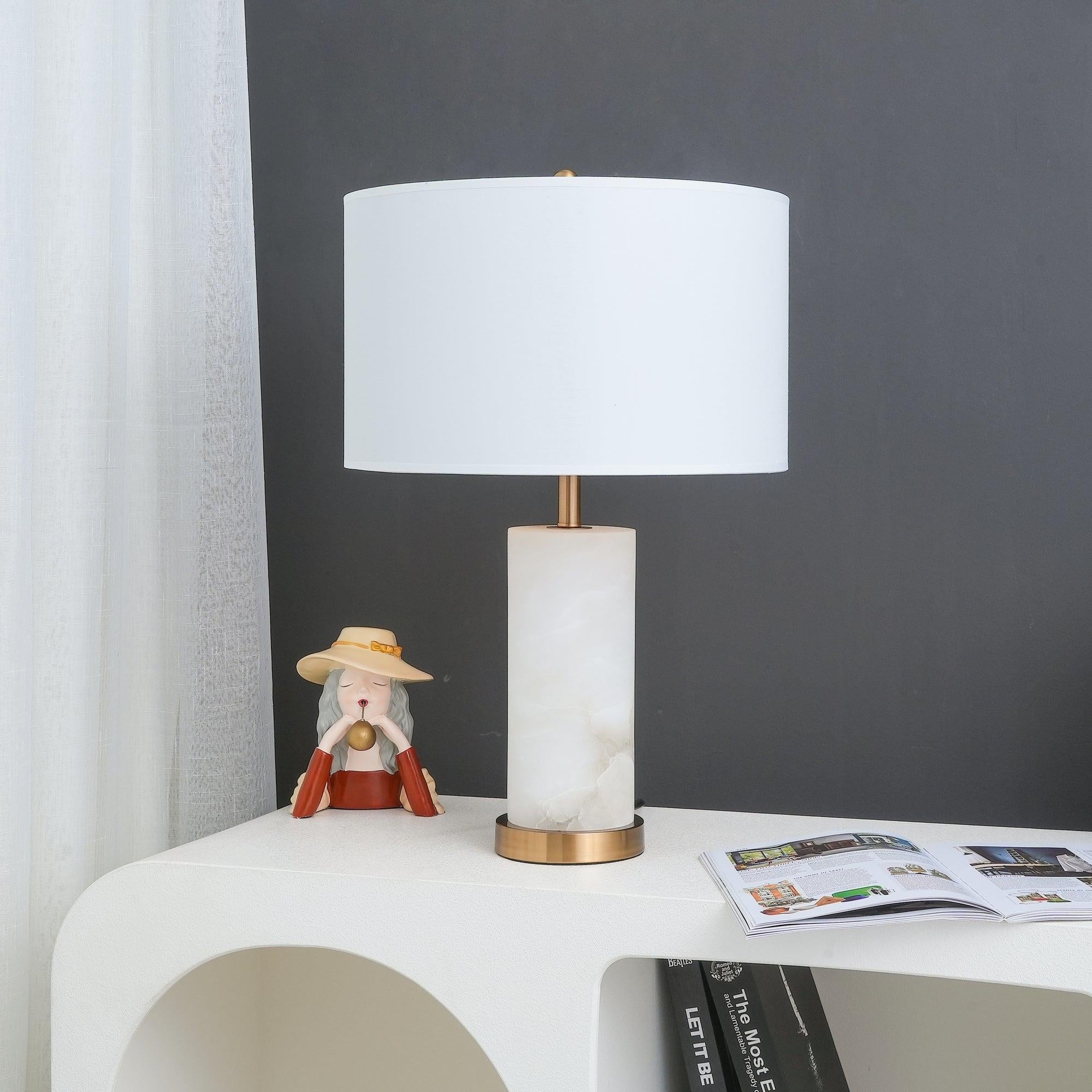 Lineham Alabaster Table Lamp D490