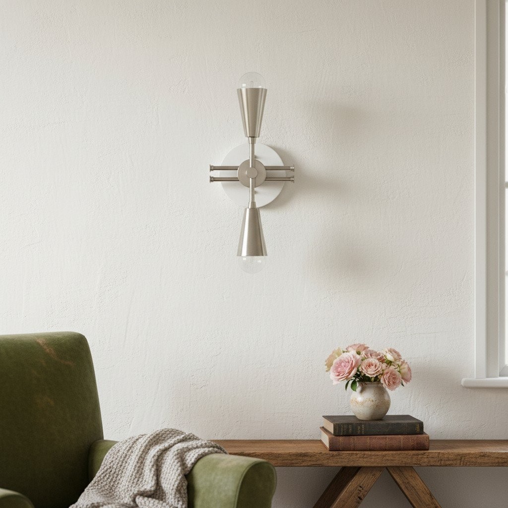 Pyralis Cone Art Deco Brass Sconce - Industrial Vanity Light K1460
