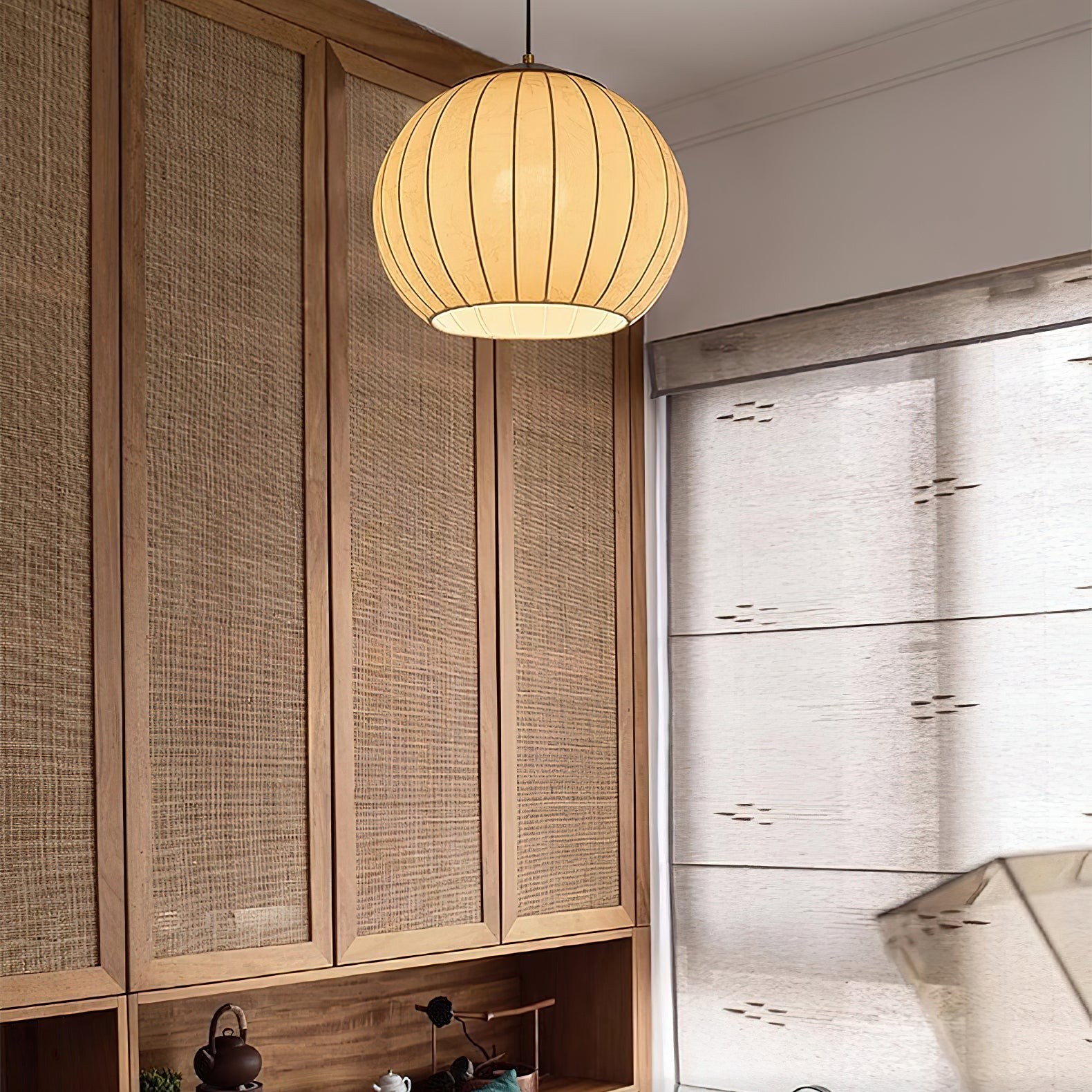 Japanese Style Fabric Lantern Pendant Lamp K423