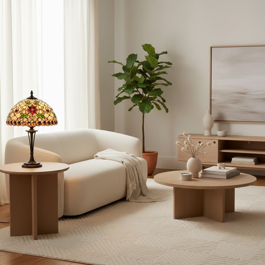 TF Angelique Style Table Lamp - Handcrafted Glass Shade with Warm Ambience K1827