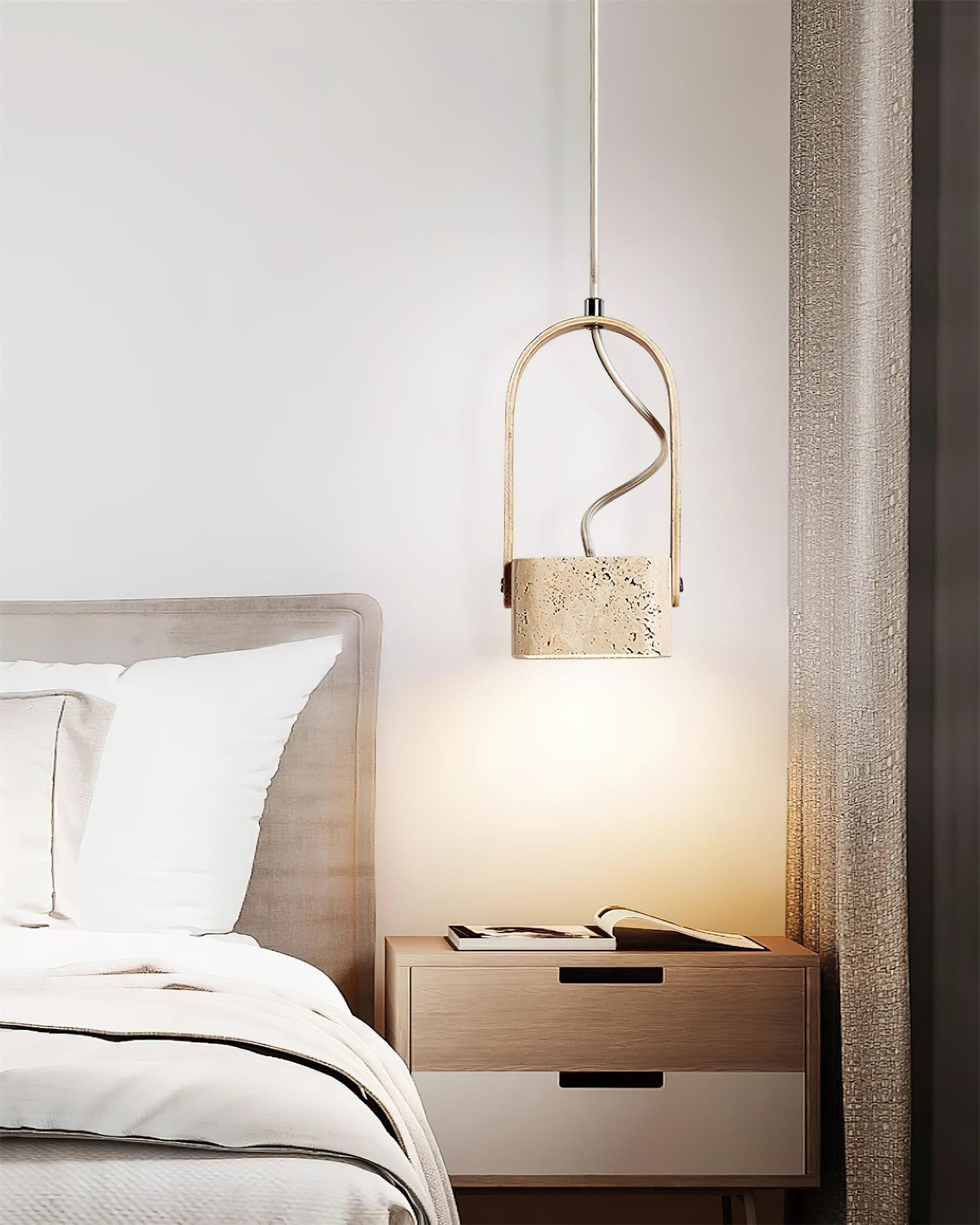 Geometric Yellow Travertine Pendant Lamp K449