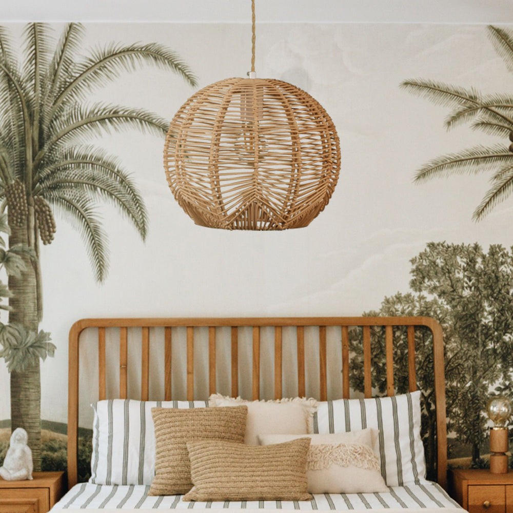 Boho Style Orb Rattan Pendant Light K45