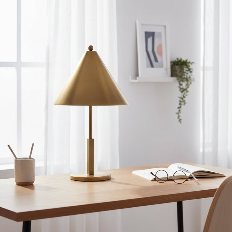 Aurecyl Table Lamp - Sleek Tapered Metal Table Lamp in Vintage-Style Finish for Living Room K1619