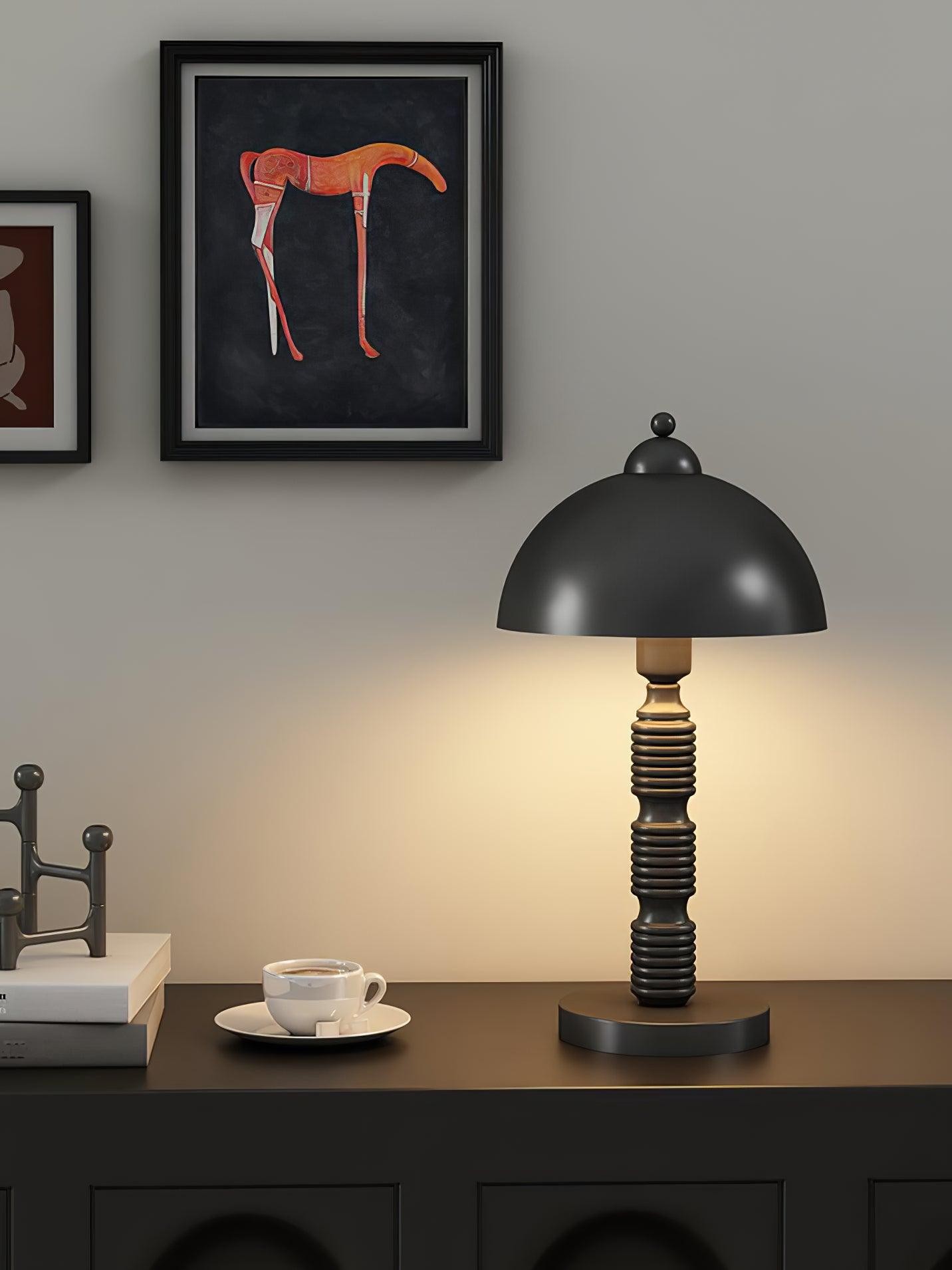Nordic Iron Round Shade Pleated Base Table Lamp K494