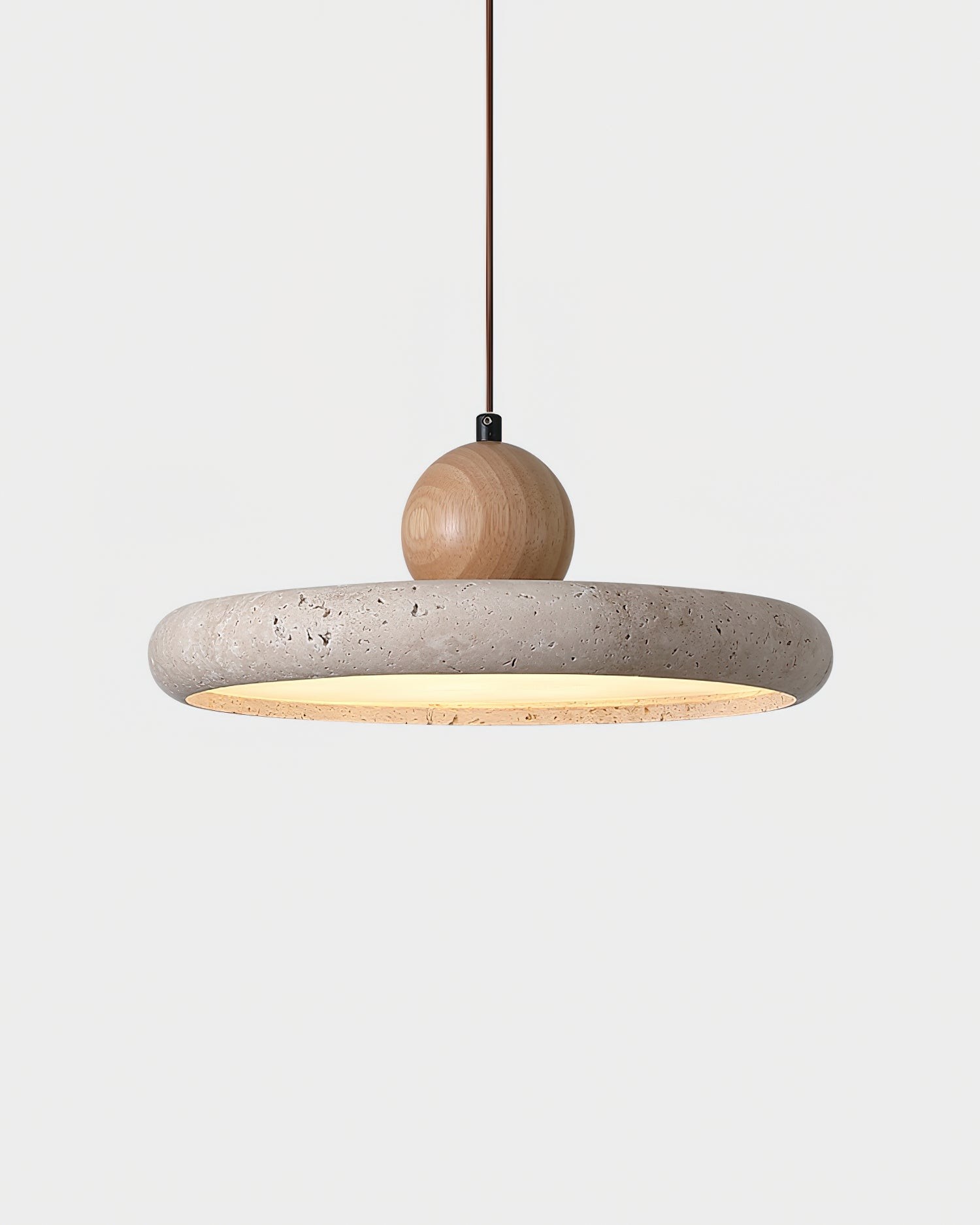 Modern Minimalist Wood Travertine Disc Pendant Light K478