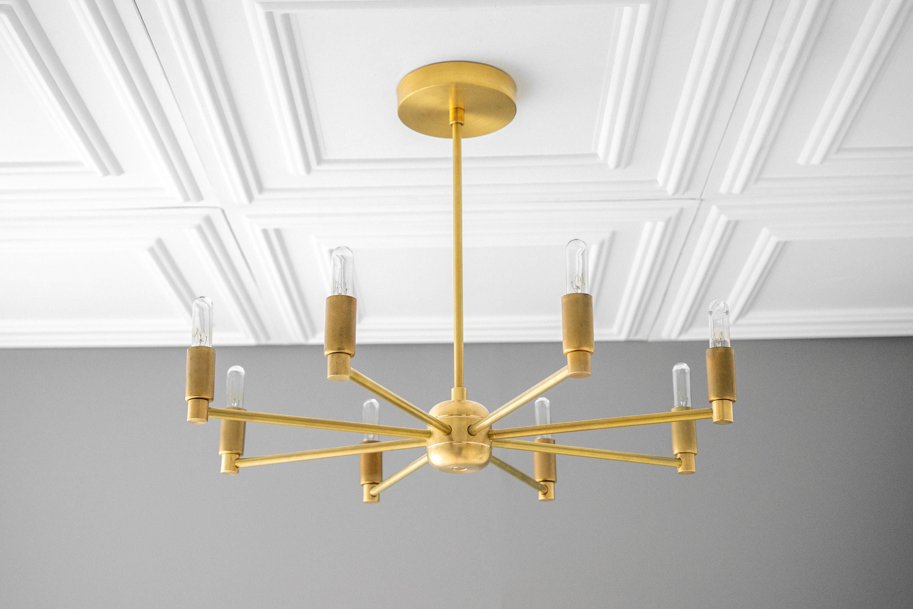 Mobilux Line Modern Chandelier - 8 Arm Mid Century Hanging Light K1497